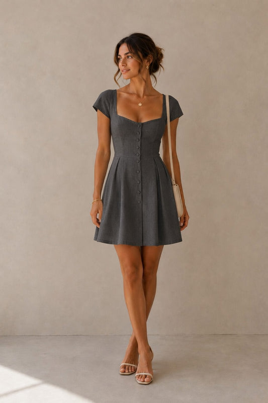 Women's Short Cut Pleated Dress for Summer